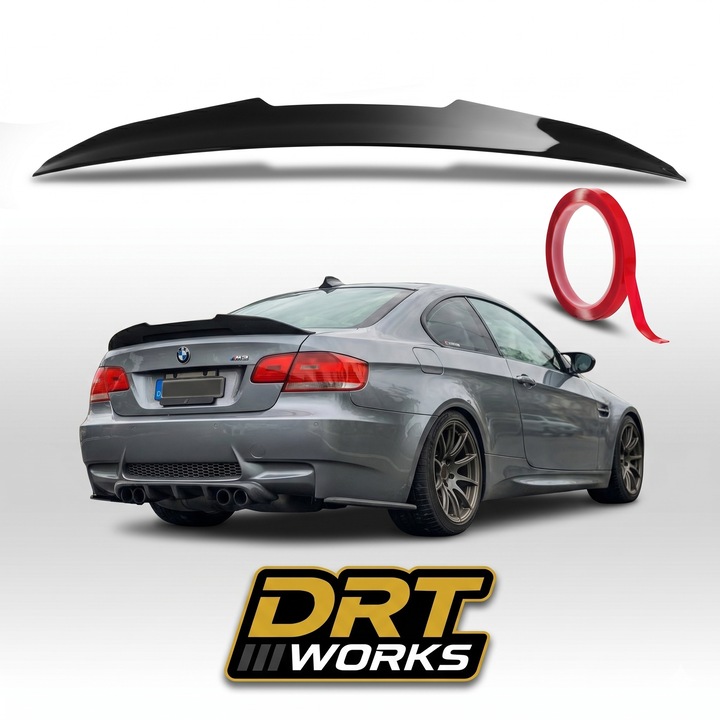 Csomagtér spoiler BMW 3-as Sorozat E92 / E93 (2006–2013) PSM Stílus – Fényes Fekete ABS, Prémium Megjelenés, Akril Szalaggal Szerelhető