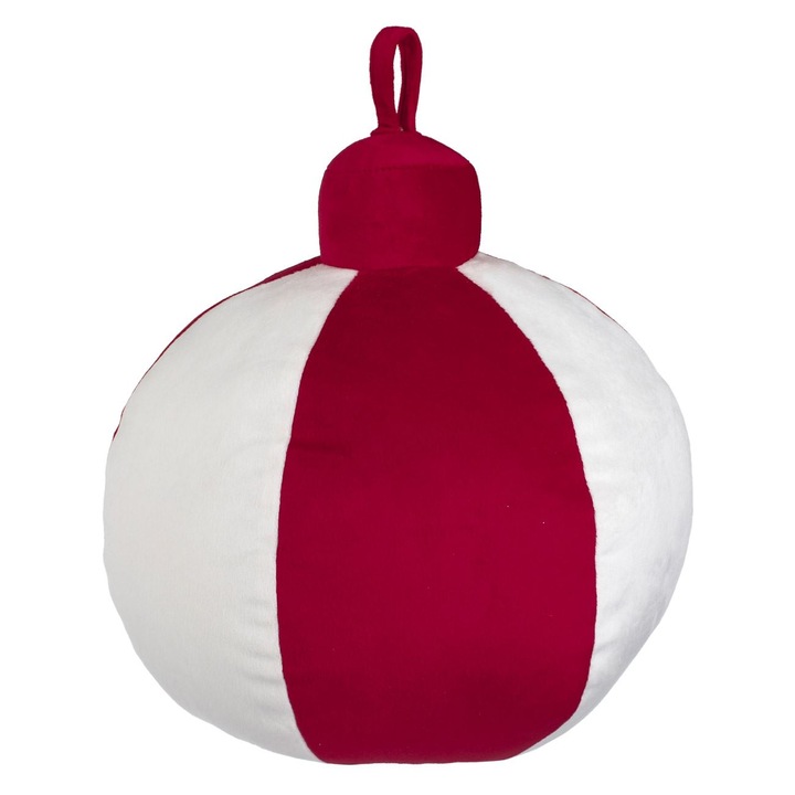 Perna decorativa de craciun in forma de glob rosu alb ø26x33cm