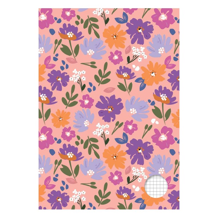 Caiet Studentesc A4 Matematica Coperta cu Model Floral - 40 File