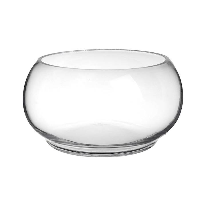 Vaza decorativa din sticla transparenta ø19.5x11.5cm