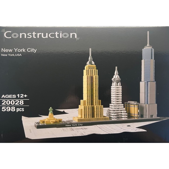Építőkészlet Építészet - Híres építmények, New York City, 598 darab