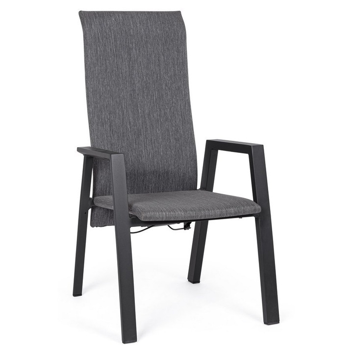 Ethan 4 db szürke kerti dönthető szék készlet 59,5x72x111h