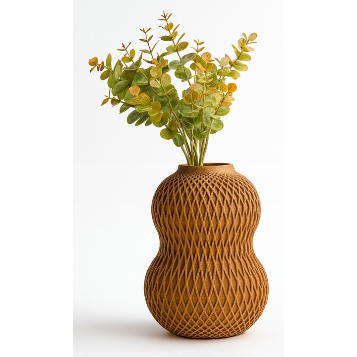 Vaza decorativa, Homentum, Ombra, Maro Latte, 24.5 cm