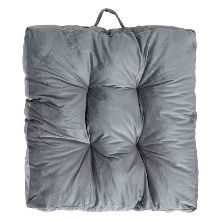 Perna de podea gri velvet 60x60cm