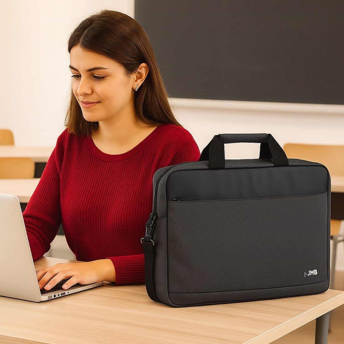 Geanta gri pentru laptop 15.6" 39x5x30cm