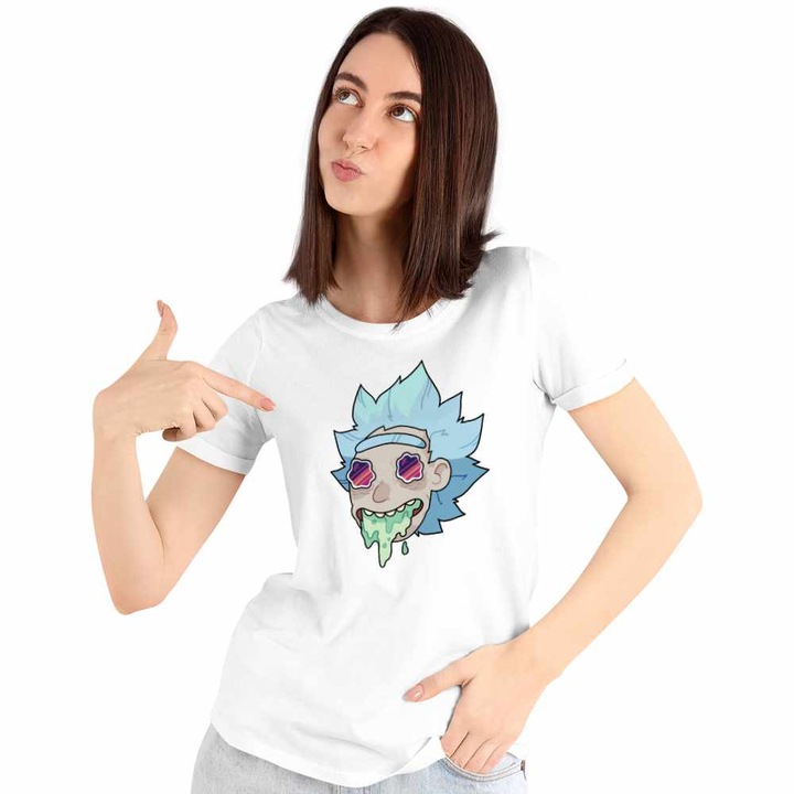 Tricou Femei Rick and Morty Legend, CoolTrend, alb, marime S