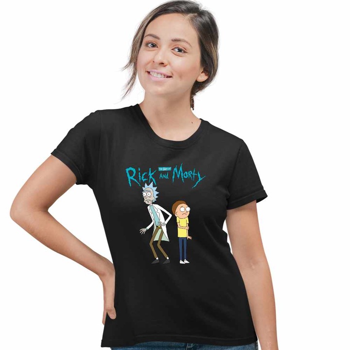 Tricou Femei Rick and Morty Cartoon Network, CoolTrend, negru, marime 3XL
