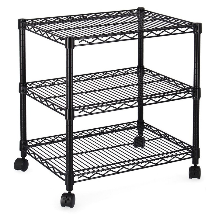 Raft 3 polite negru 60x45x70h