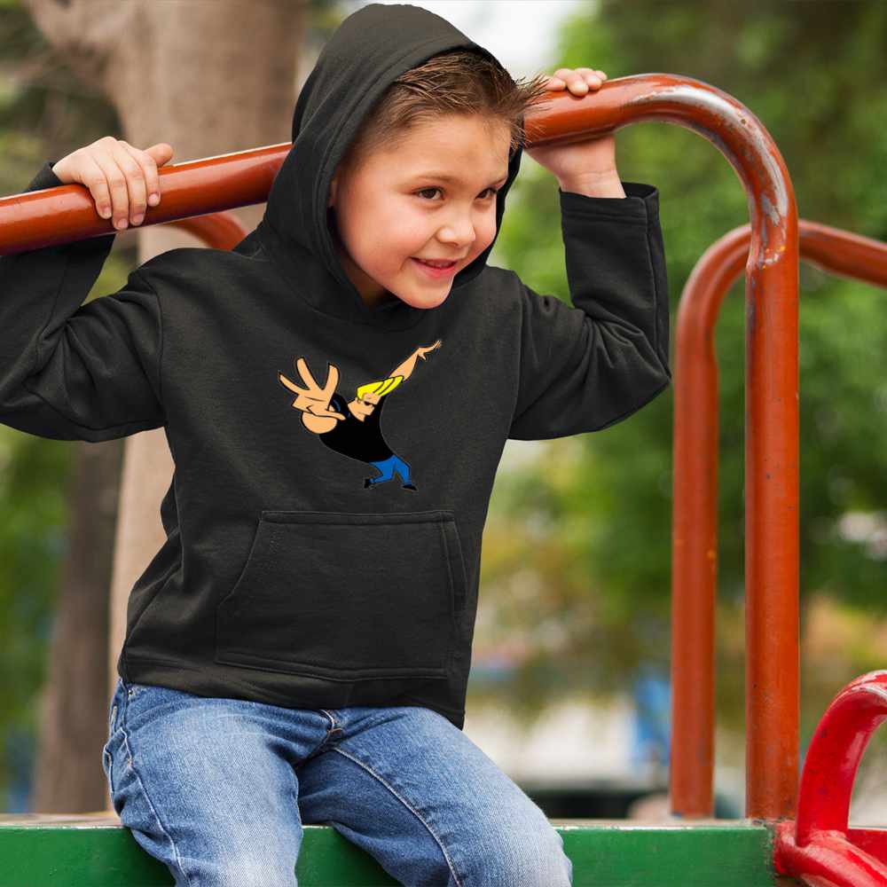 Hanorac Copii Baieti Johnny Bravo Desene Cartoon Network, negru