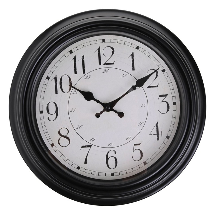 Fekete falióra vintage mintával ø30cm