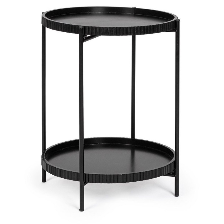 Masuta mdf otel negru Herdys Ø42x52h