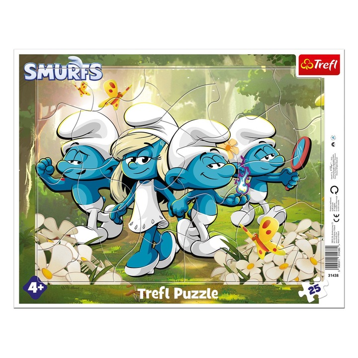 Puzzle kép hupikék törpikék és törpilla az erdőben (25 darab) - trefl