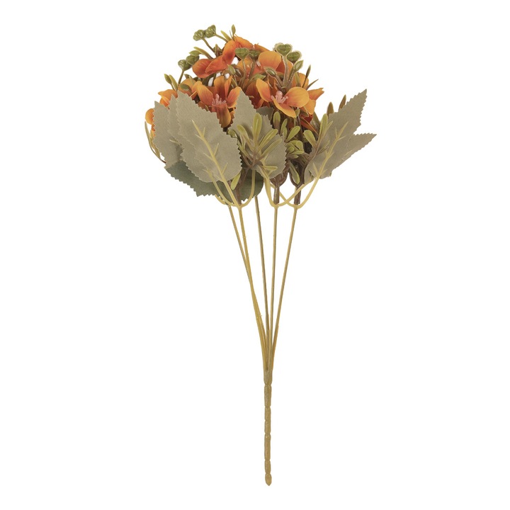 Buchet flori artificiale portocalii verzi 10x10x32 cm