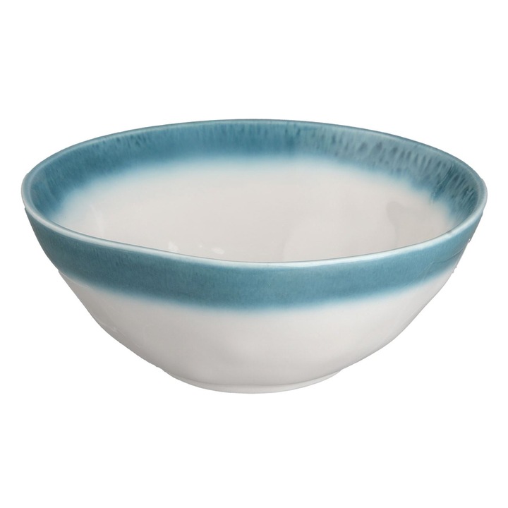 Fehér tál türkiz szegéllyel "organikus" 1,7l