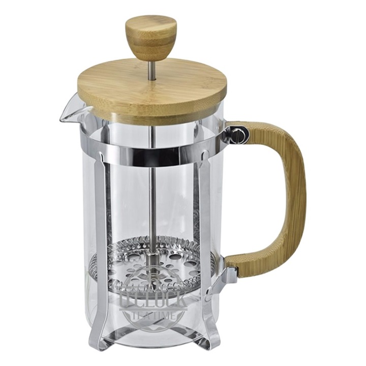 Ceainic cu infuzor French Press, 5 O’Clock Tea, Bamboo TeaBrew, 600 ml