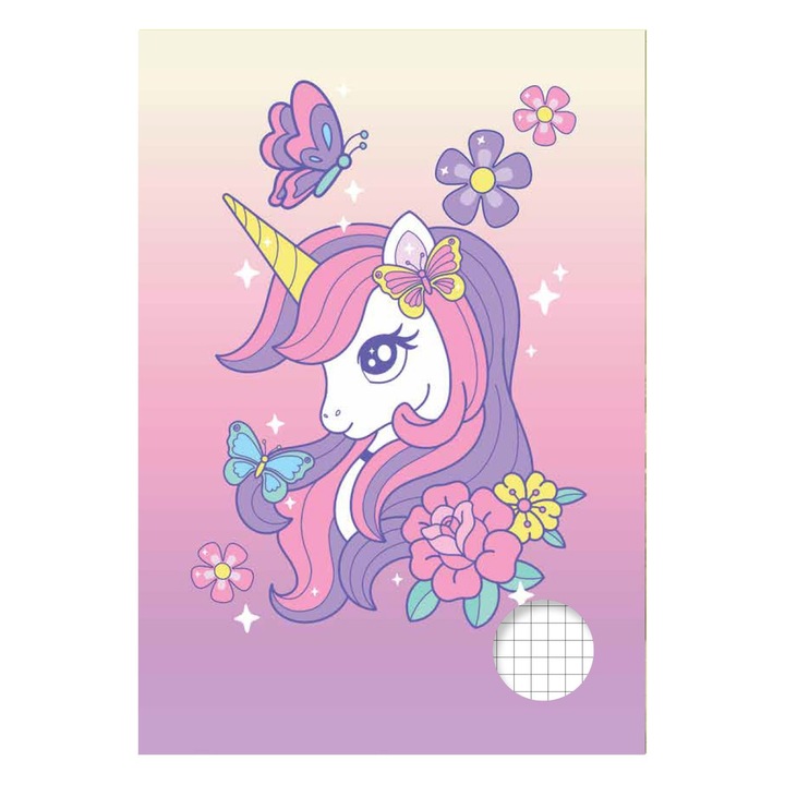 A5 Matematika Füzet Egyszarvú Borítóval - 40 Lap