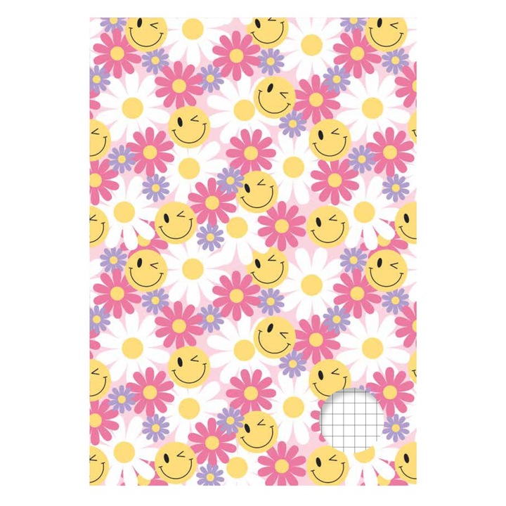 Caiet A5 Matematica Coperta cu Model Floral - 60 File