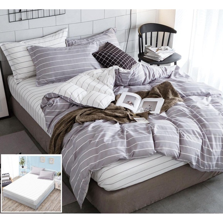 4 részes elasztikus ágynemű huzat Grapes PX021