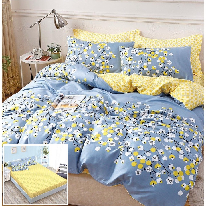 4 részes gumis ágyneműhuzat garnitúra Kansas PX058