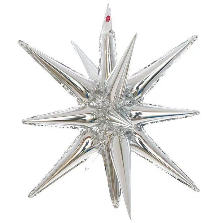 Balon folie in forma de stea 3D, 7&7, argintiu, 50cm