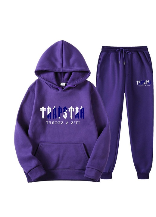 Trening lifestyle unisex, cu gluga, confortabil, versatil, mov