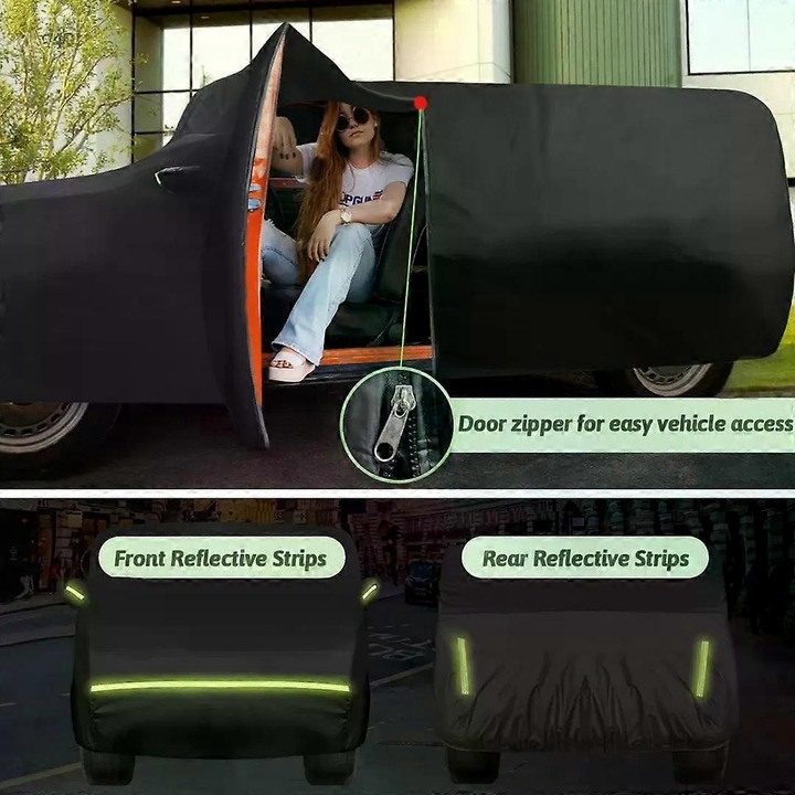 Husa auto pentru Chevrolet Tahoe 2007-2024, impermeabila, rezistenta la soare si ploaie, cu fermoar, 1.8kg, 1955x2010x5135mm