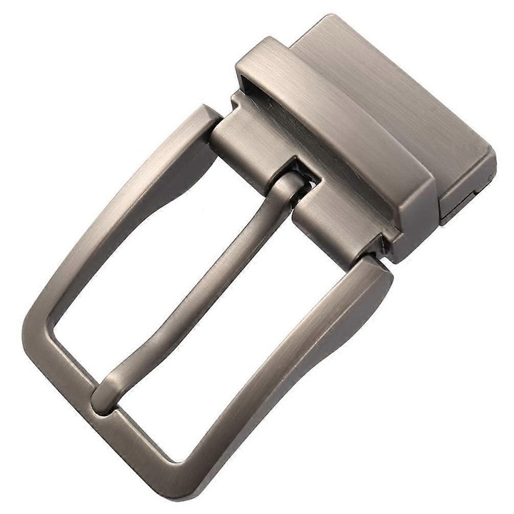 Férfi fém megfordítható övcsat, téglalap alakú csatcsere tűvel (matt pisztoly színű)