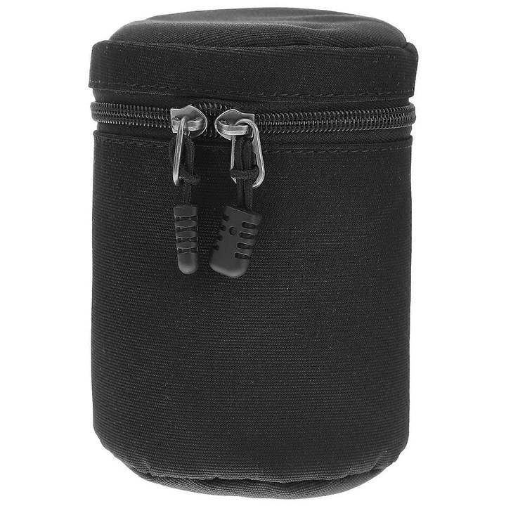Geanta pentru obiectiv foto SLR, nailon, impermeabila, compacta, neagra