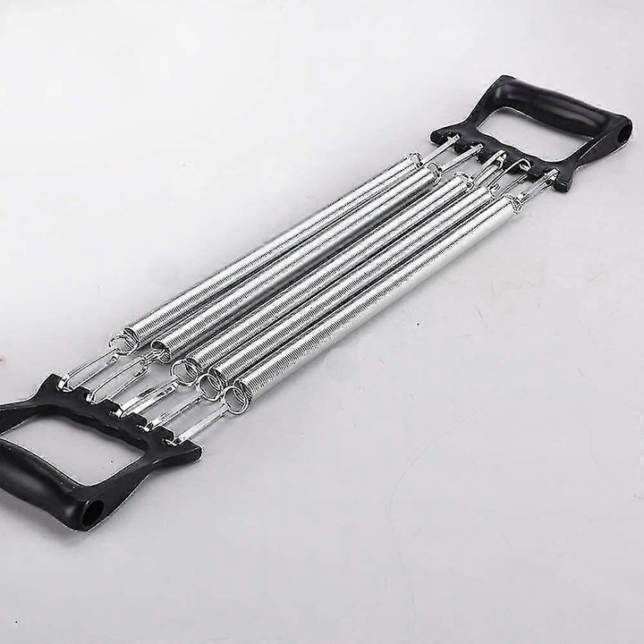 Extensor pentru brate cu arcuri din otel, 5 nivele de rezistenta, negru, 55x12cm