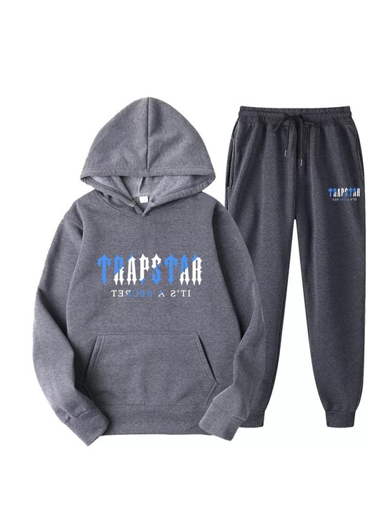 Set trening lifestyle unisex, gri inchis, confortabil, S INTL