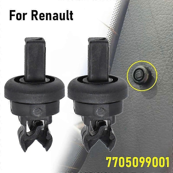 Set 2 Clips pentru Raft Parcela Spate Renault Clio, Megane, Scenic, Laguna, Modus, ABS, Dimensiune conform imaginii