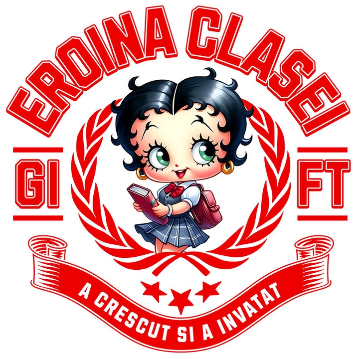 Sticker Cu Betty Boop – Inspiratie Pentru Micii Eroi Adeziv, Vinyl, cu Margini Albe, PVC Vinyl 10 cm