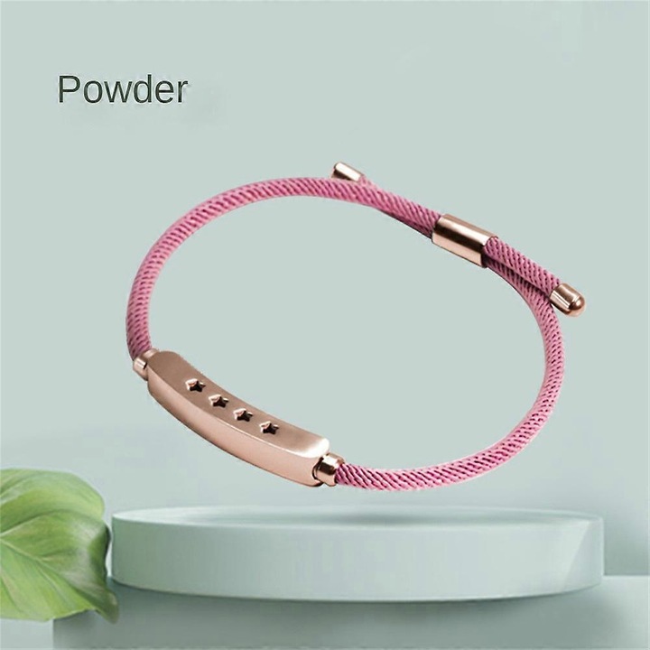 Bratara anti-mosquito, inima, din otel titan, ajustabila, impermeabila, roz