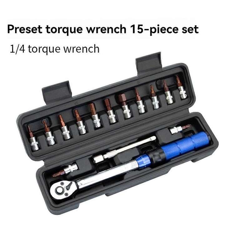 Cheie dinamometrica reglabila de 1/4 inch, 2-24 Nm, set de scule pentru bicicleta
