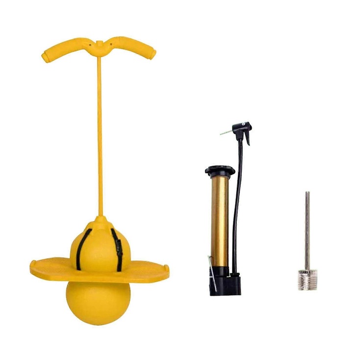 Minge de sarit cu maner, 220lb, 39x38x29cm, galben