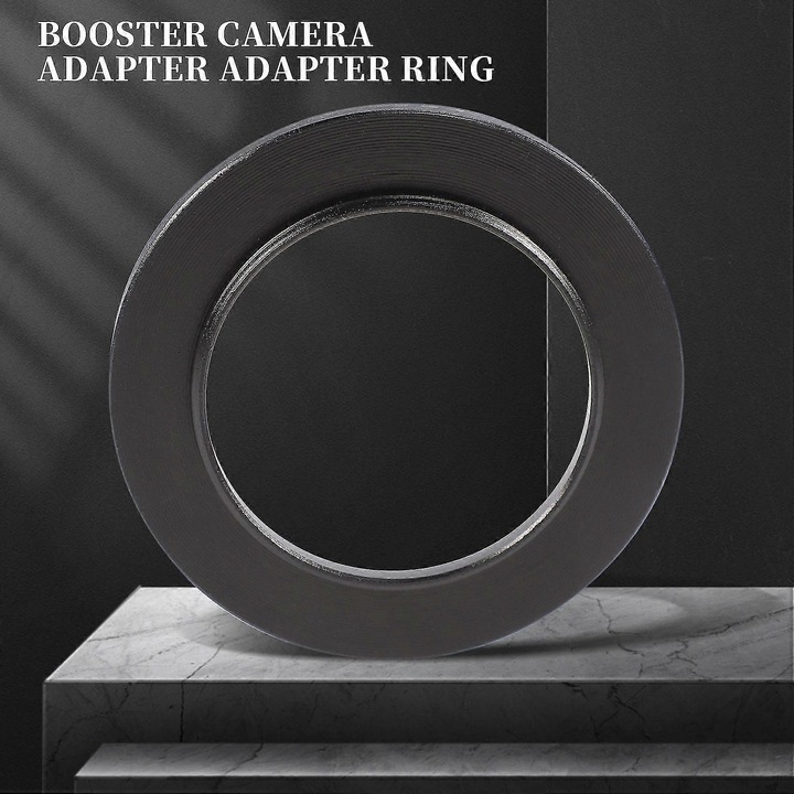 Inel adaptor metalic 39mm la 52mm, pentru filtre si accesorii, negru, 54x6.8mm