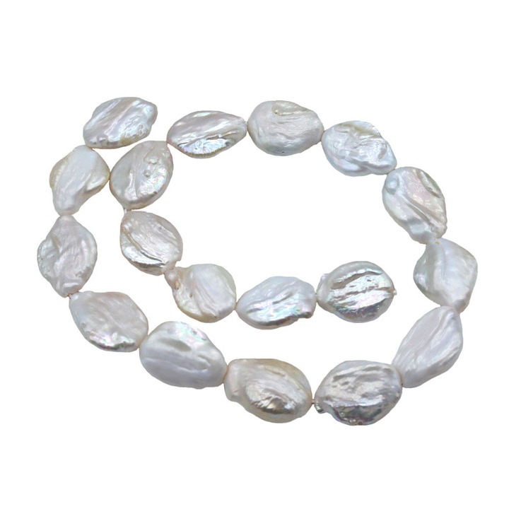 Colier de perle pentru femei, cu perle rotunde albe de apa dulce, combinate cu margele de jad verde, un stil simplu de bijuterie