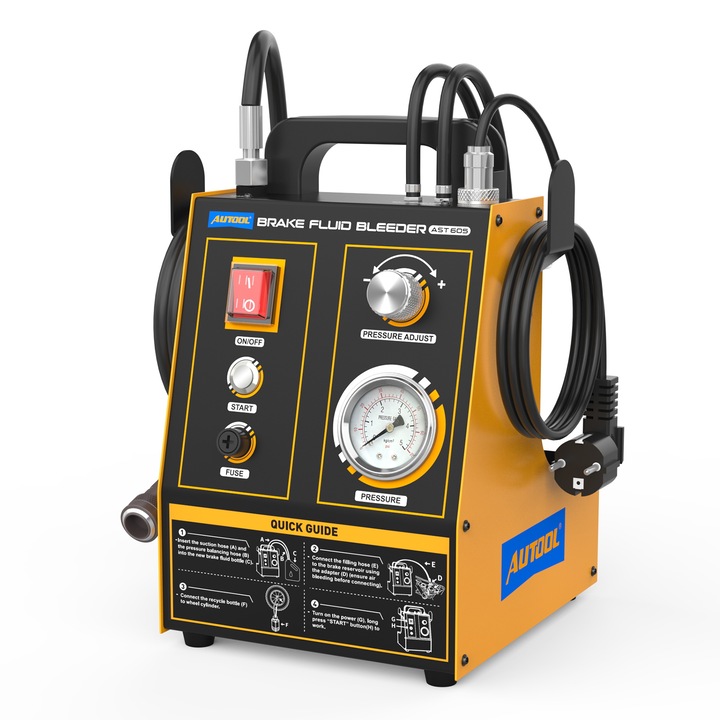 Extractor de ulei de frana AUTOOL AST605, 220V, 0.6-3.0Bar, 1.2L/min, set cu adaptoare