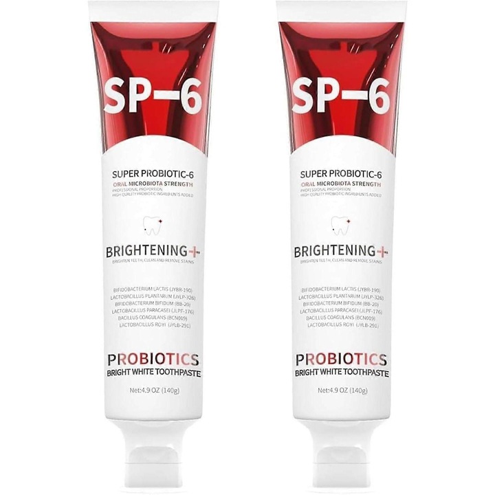 SP-6 fogkrém, fehérítő, ínyegészség, fluormentes, menta, 2 darabos szett