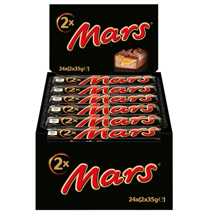 MARS Baton ciocolata Duo, cu lapte cu miez de caramel si nuga, 24 de bucati x 70 gr