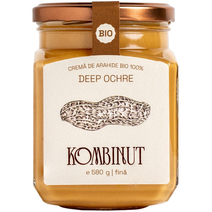 Crema fina de arahide BIO 100%, 580 g, Deep Ochre
