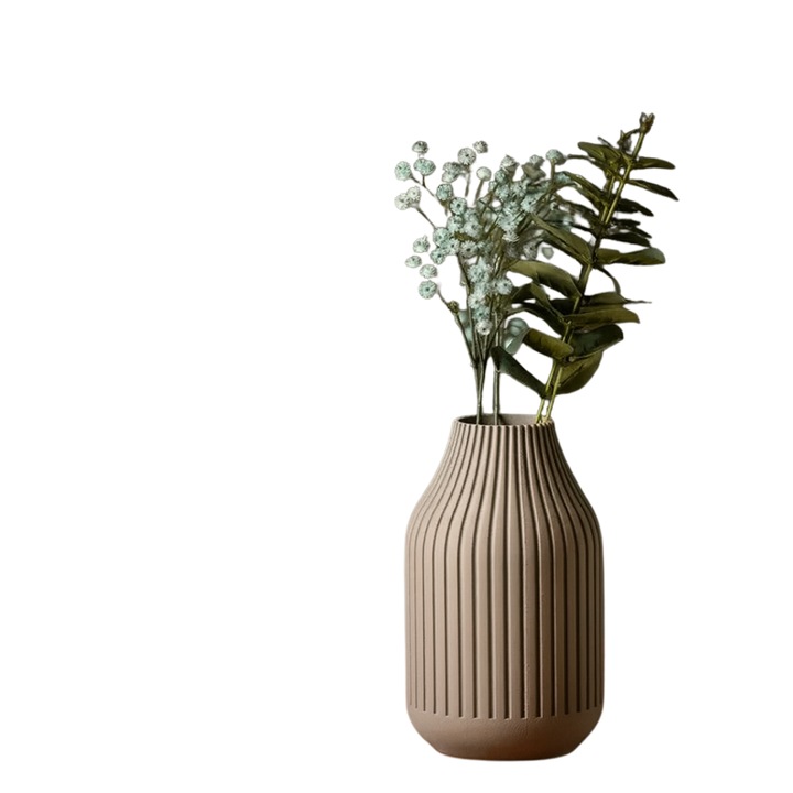 Vaza decorativa, Homentum, Bravina, Maro Latte Mat, 20 cm