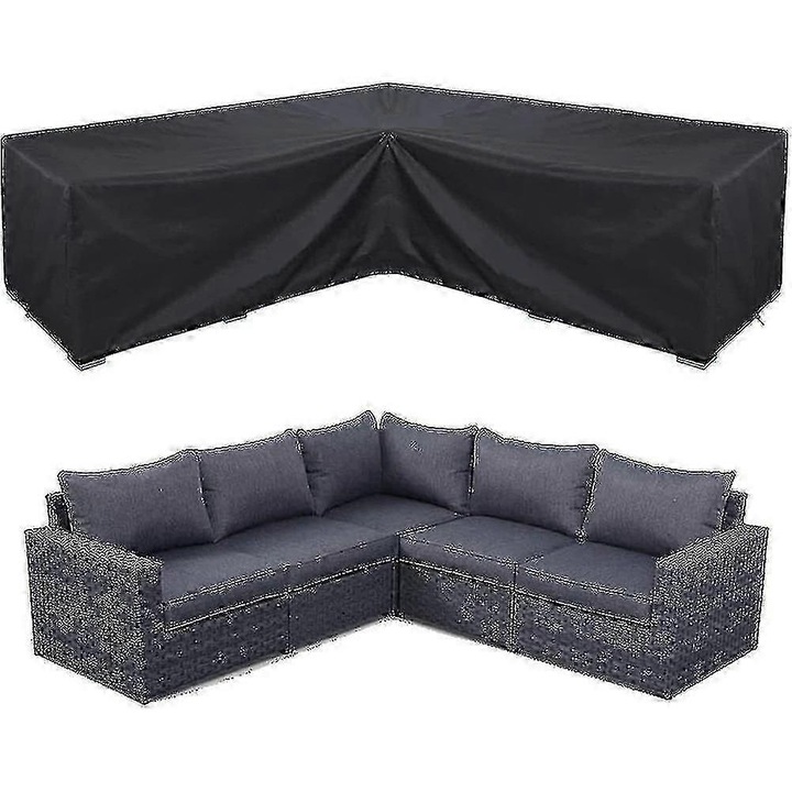 Husa coltar exterior impermeabila, universala, 215x215x87cm, negru