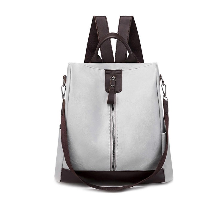 Rucsac vintage din piele PU pentru femei, capacitate mare, verde, 29x12x30cm