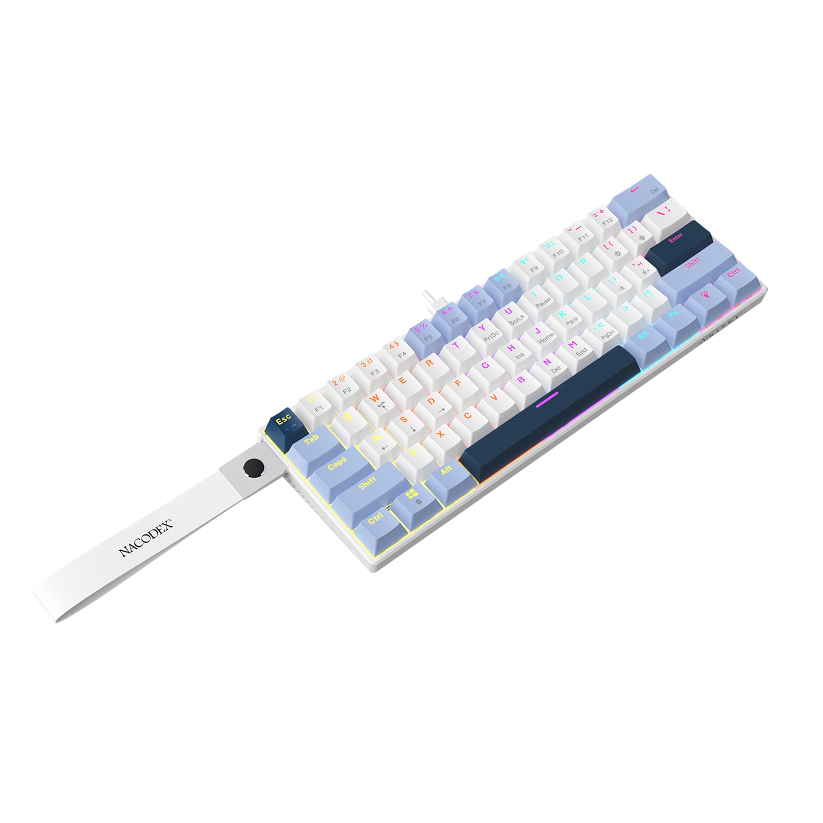 Tastatură mecanică NK61, Ajazz, 61 chei, iluminare multicolor, USB