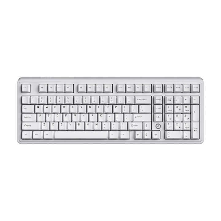 Механична клавиатура с кабел Ajazz Black Knight AK980 MAX, тип C, RGB осветление, бяла, 416.7x148x19.4мм