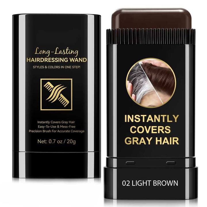 Baton corector pentru păr NOVA KISS, 20 g, acoperire fire albe, aplicare precisă, culoare naturală