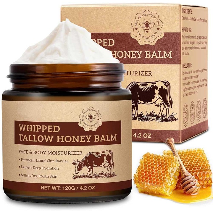 Балсам от Телешка Лoй със Суров Мед, NOVA KISS, 120 гр, хидратиращ, некомедогенен