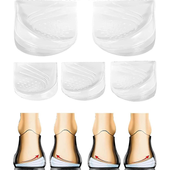 Suport ortopedic ajustabil pentru calcai, 2 straturi, corectare supinatie si pronatie, pentru dureri de genunchi, picioare in forma de arc