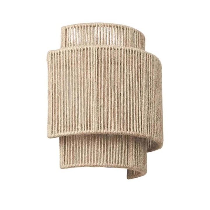 Aplica retro din rattan, design vintage, culoare naturala, dimensiuni variate